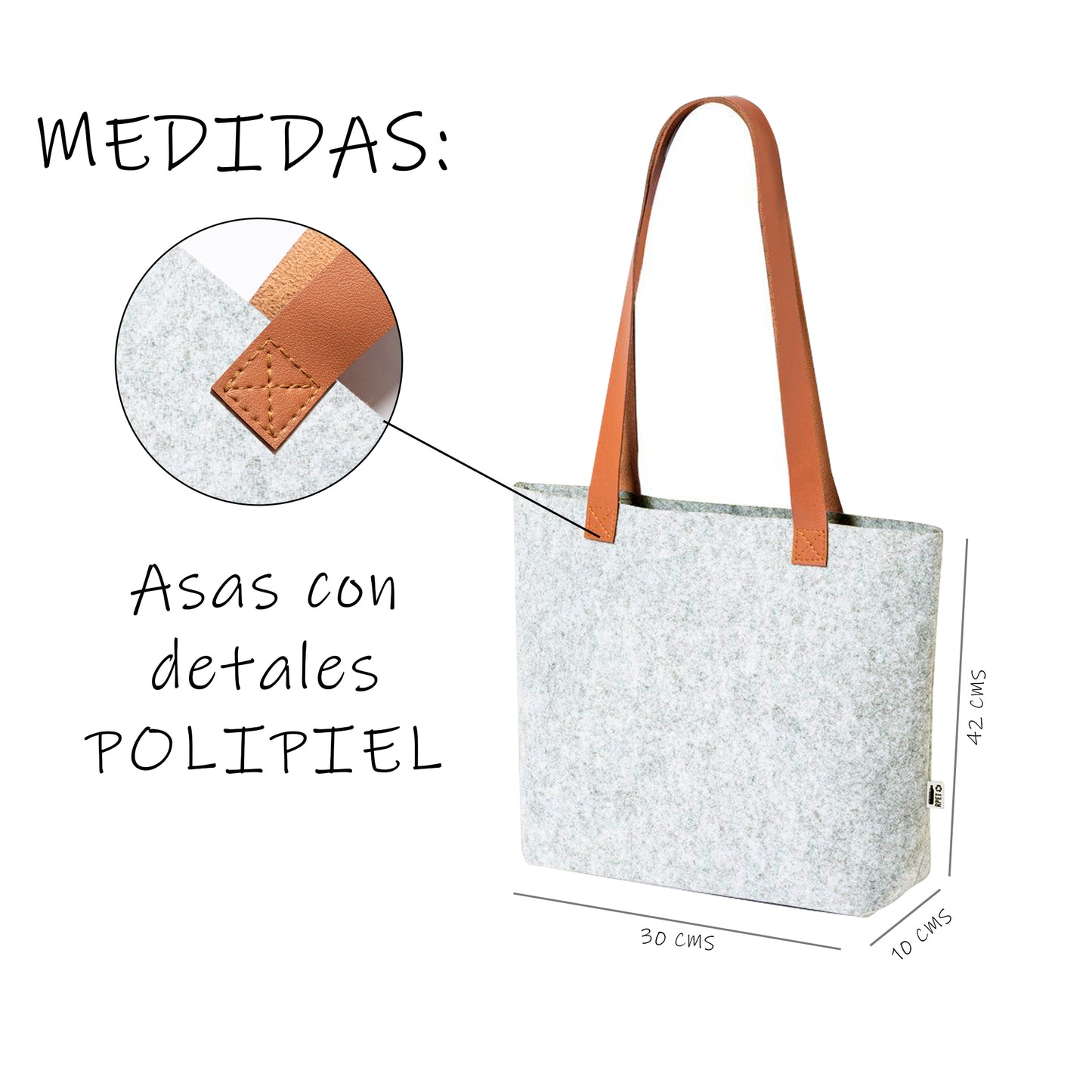 Bolso Fieltro Personalizado con Inicial