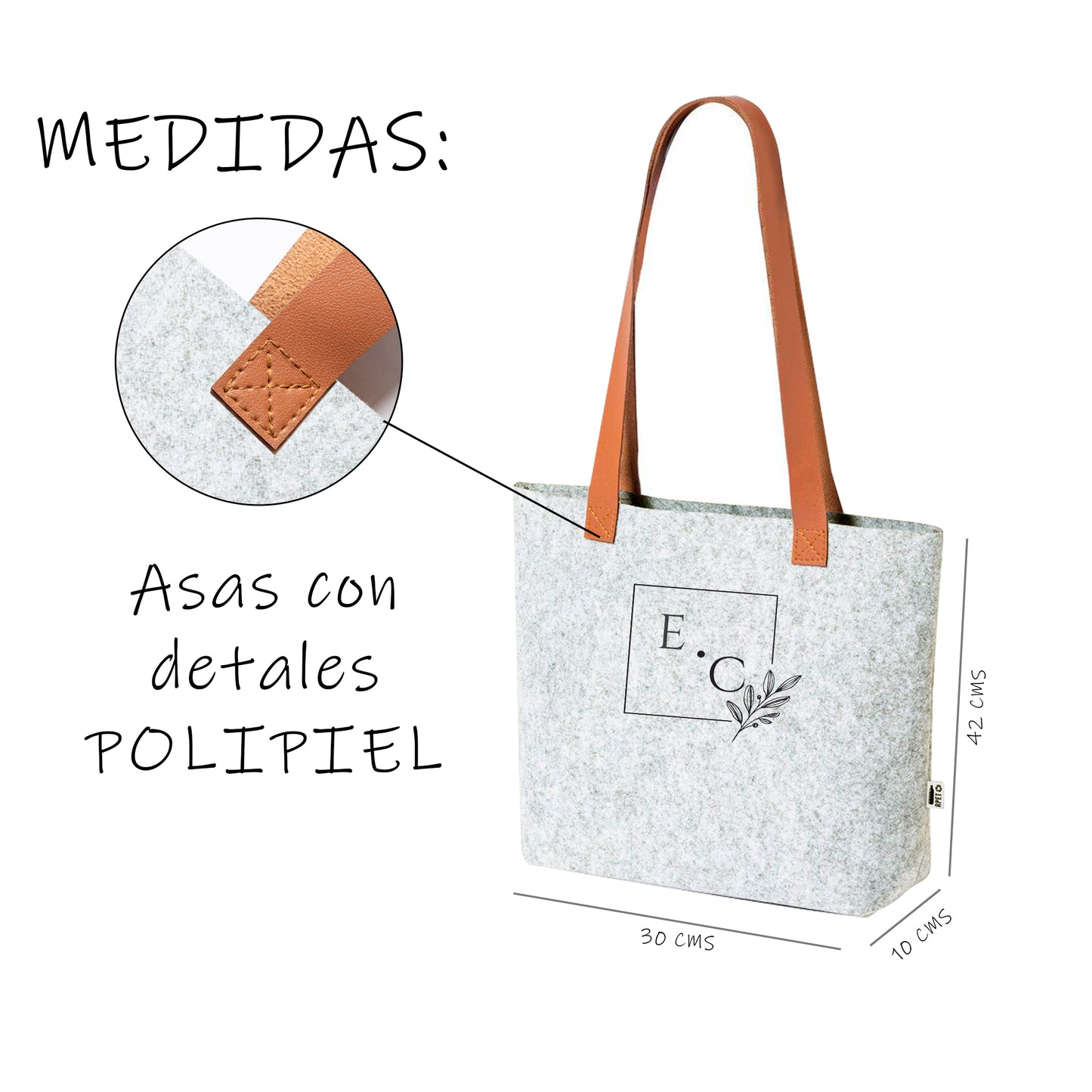 Bolso Fieltro Personalizado con Monograma